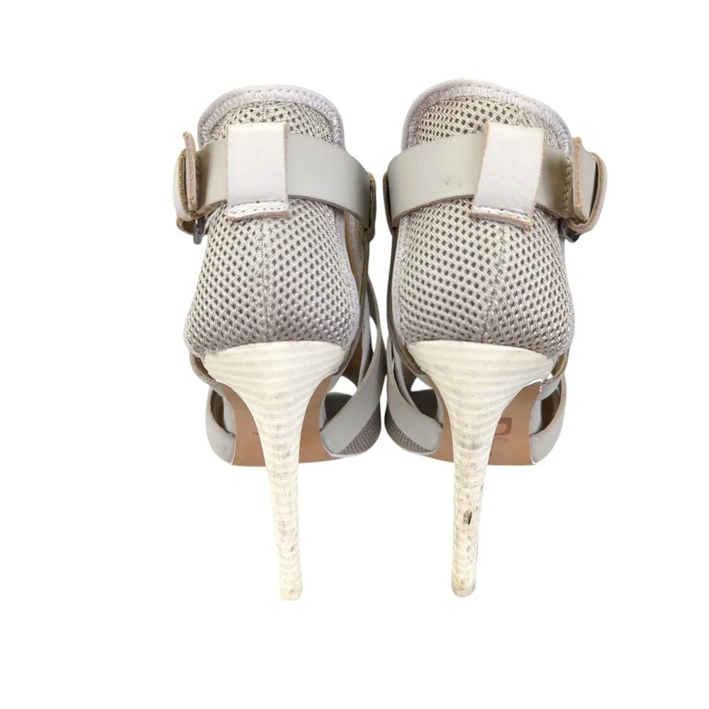 Joe's Jeans Women's Mesh Peep Toe Cross Strap Buckle Heel Sandal Size‎ 9M